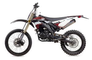 T4B X35 250cc Four Stroke Air Cool Engine Motocross Dirt Bike Full Size 21 Inch Front 18 Inch Rear Wheels Transmission 5 Speed manual 1-0-2-3-4-5 with EPA